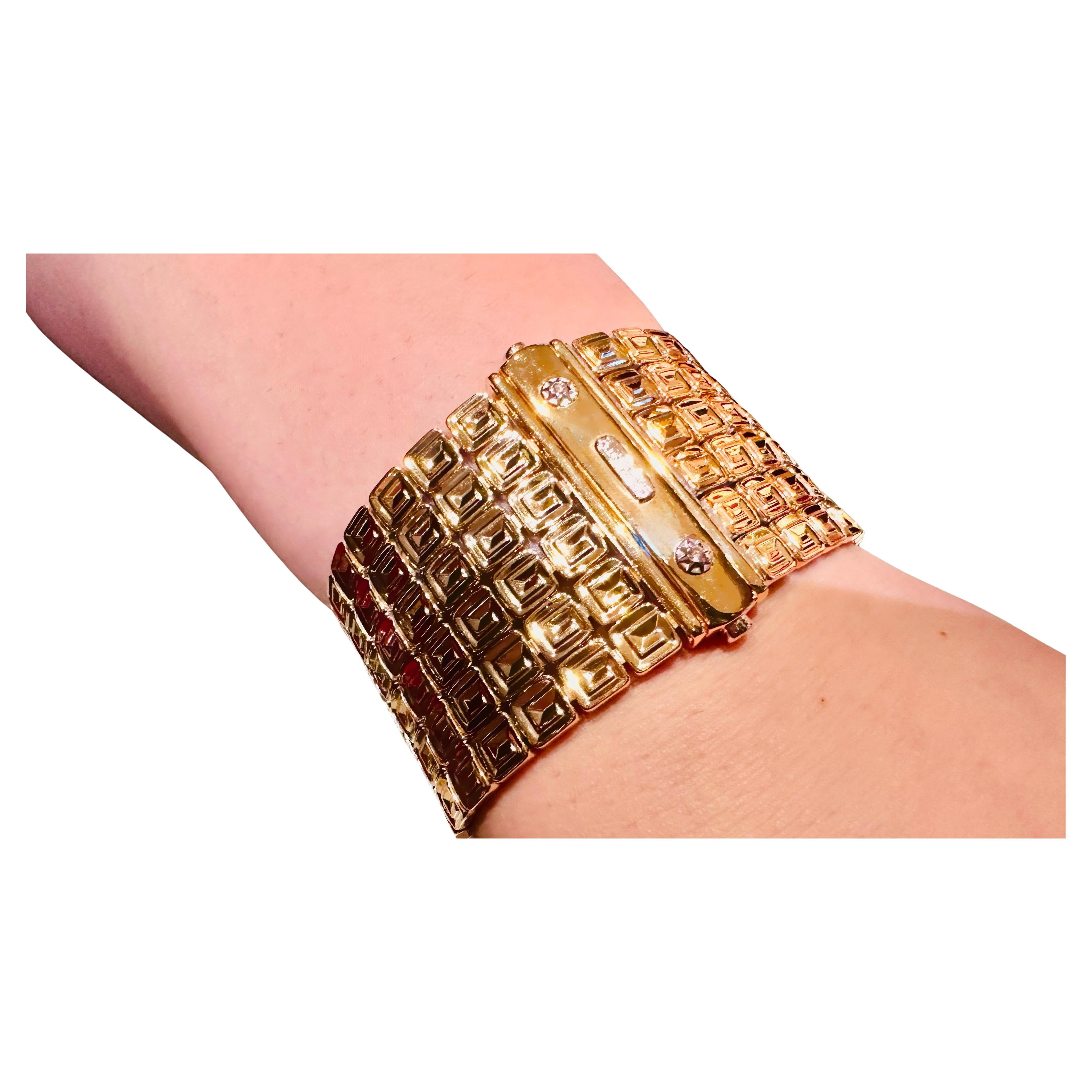 Double Face Chimento Bracelet in 18kt Yellow and White Gold -  Unique