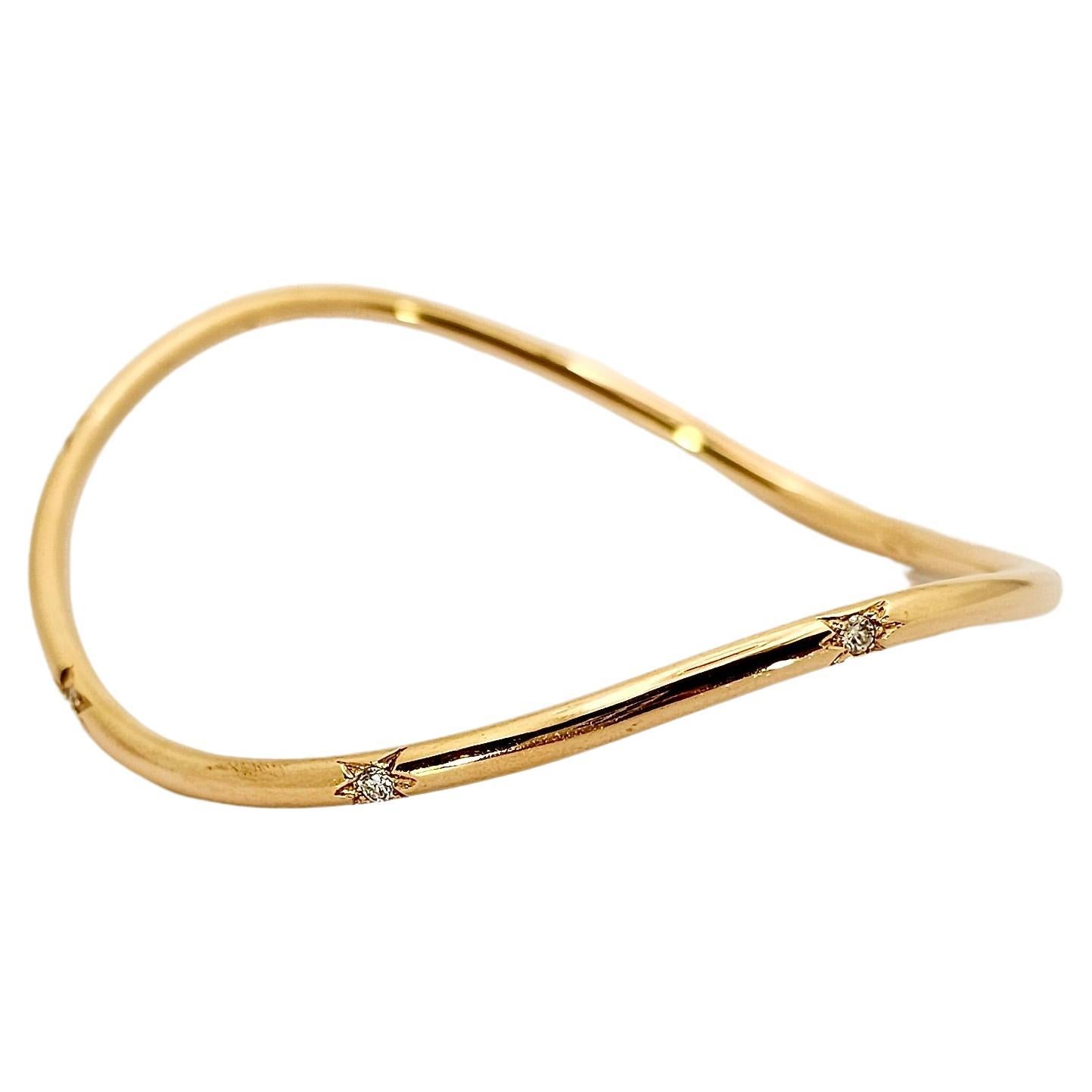 Massive Ergonomic Bracelet in 18Kt Rose Gold and Diamonds