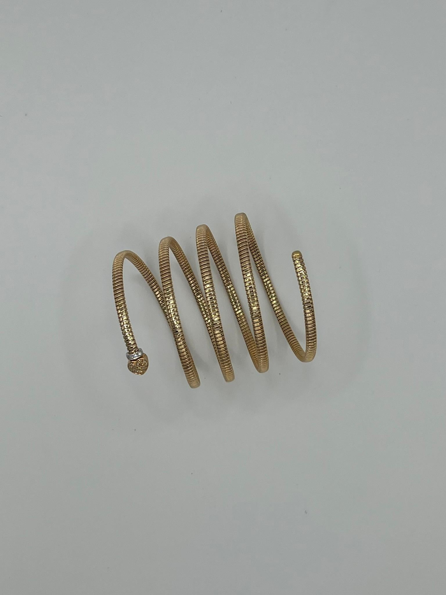 Fidia Tubogas 5-Spiral-Schlangenarmband aus 18 kt. Roségold und Diamanten (Brillantschliff) im Angebot