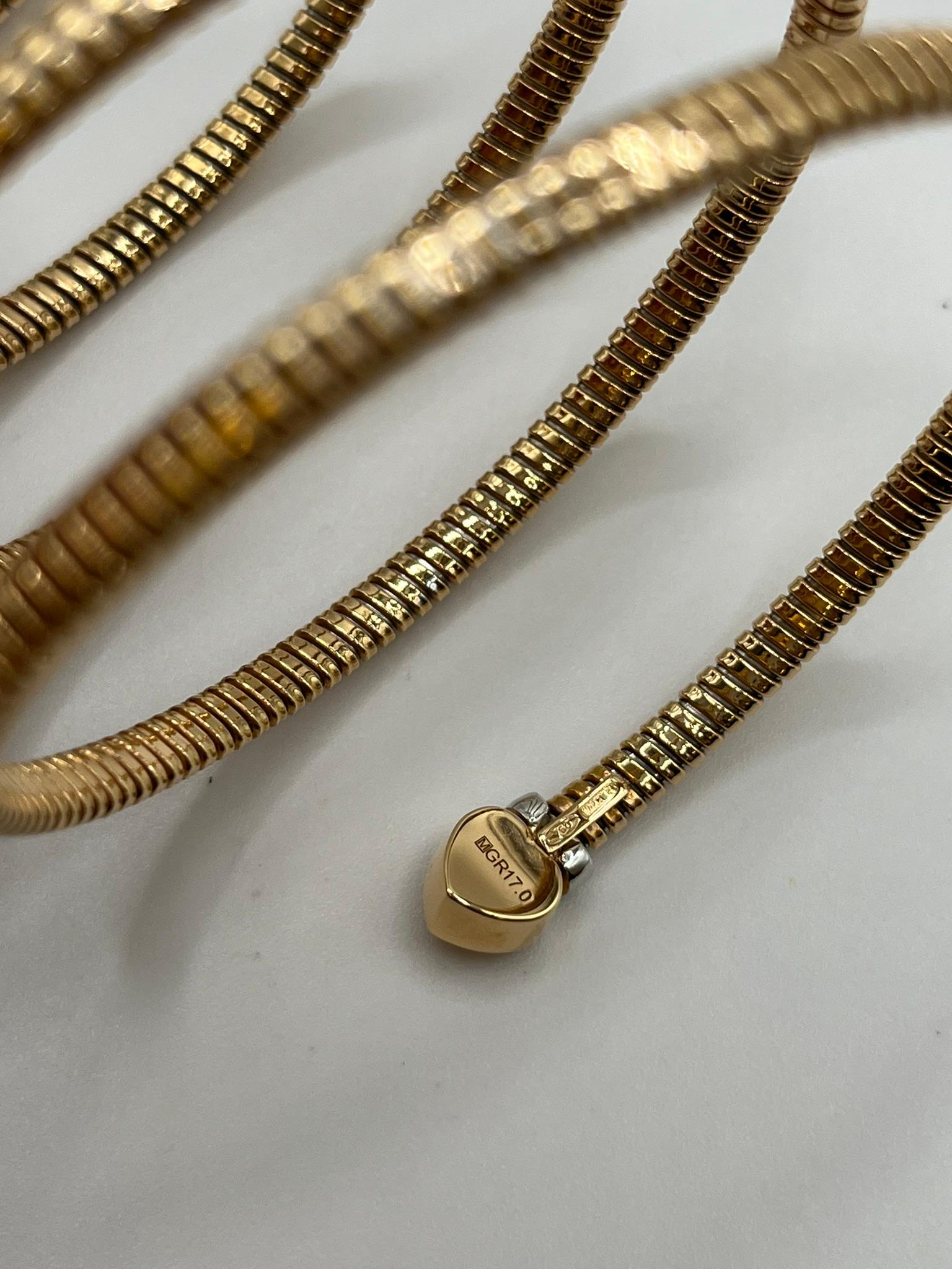 Fidia Tubogas 5-Spiral-Schlangenarmband aus 18 kt. Roségold und Diamanten im Zustand „Neu“ im Angebot in Abano Terme, IT