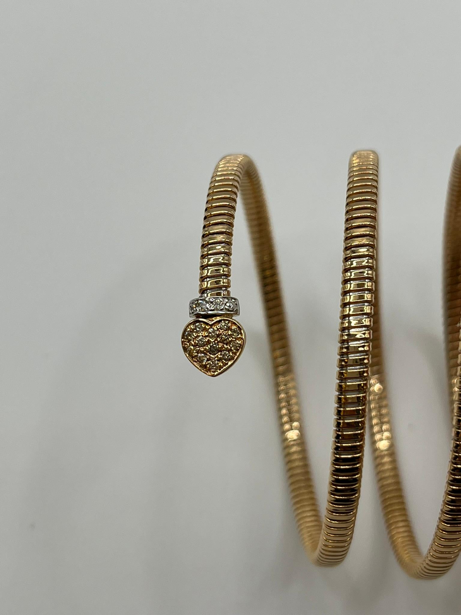 Fidia Tubogas 5-Spiral-Schlangenarmband aus 18 kt. Roségold und Diamanten Damen im Angebot
