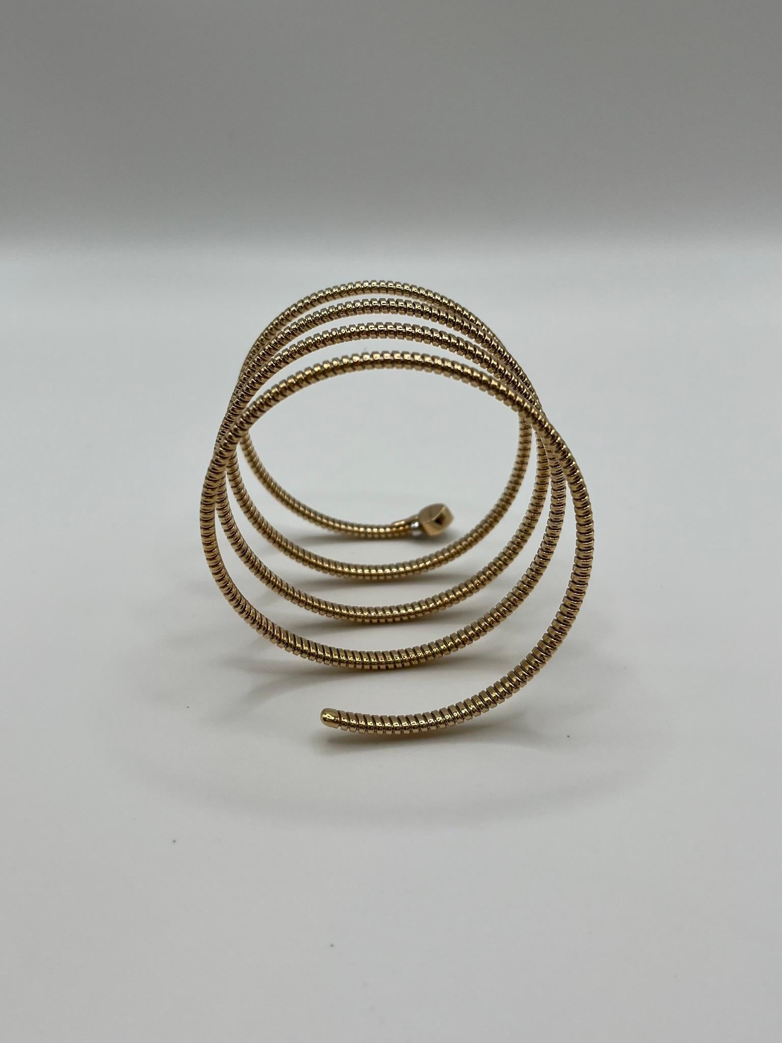 Fidia Tubogas 5-Spiral-Schlangenarmband aus 18 kt. Roségold und Diamanten im Angebot 1