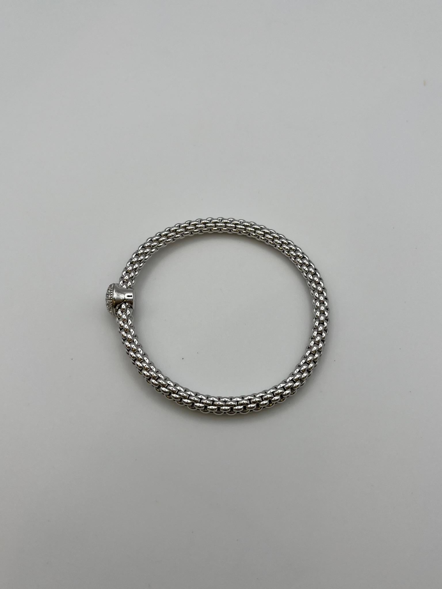 Moderne Bracelet Fope Flex'it en or blanc 18 carats avec diamants pavés en vente