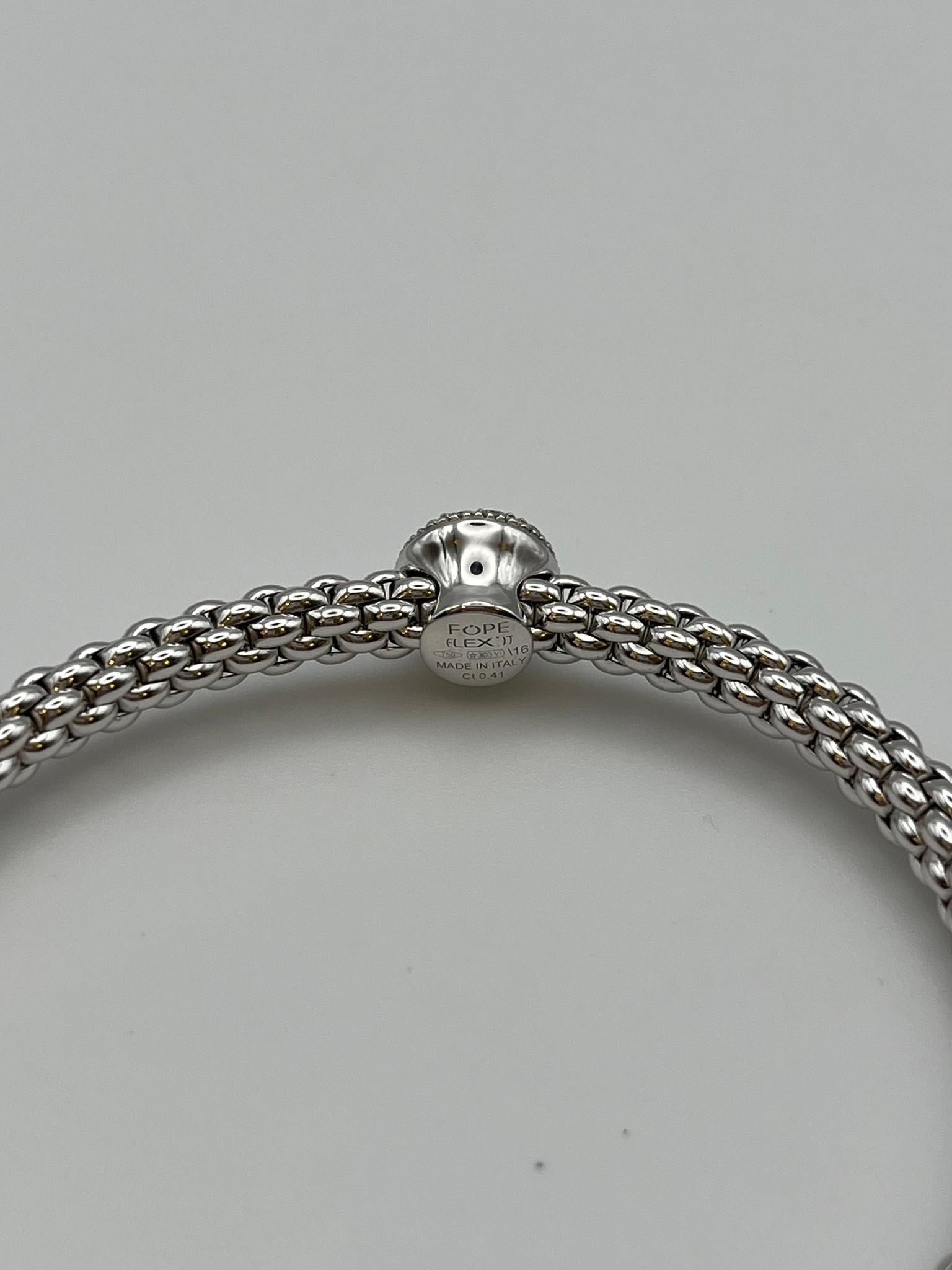 Bracelet Fope Flex'it en or blanc 18 carats avec diamants pavés Neuf - En vente à Abano Terme, IT