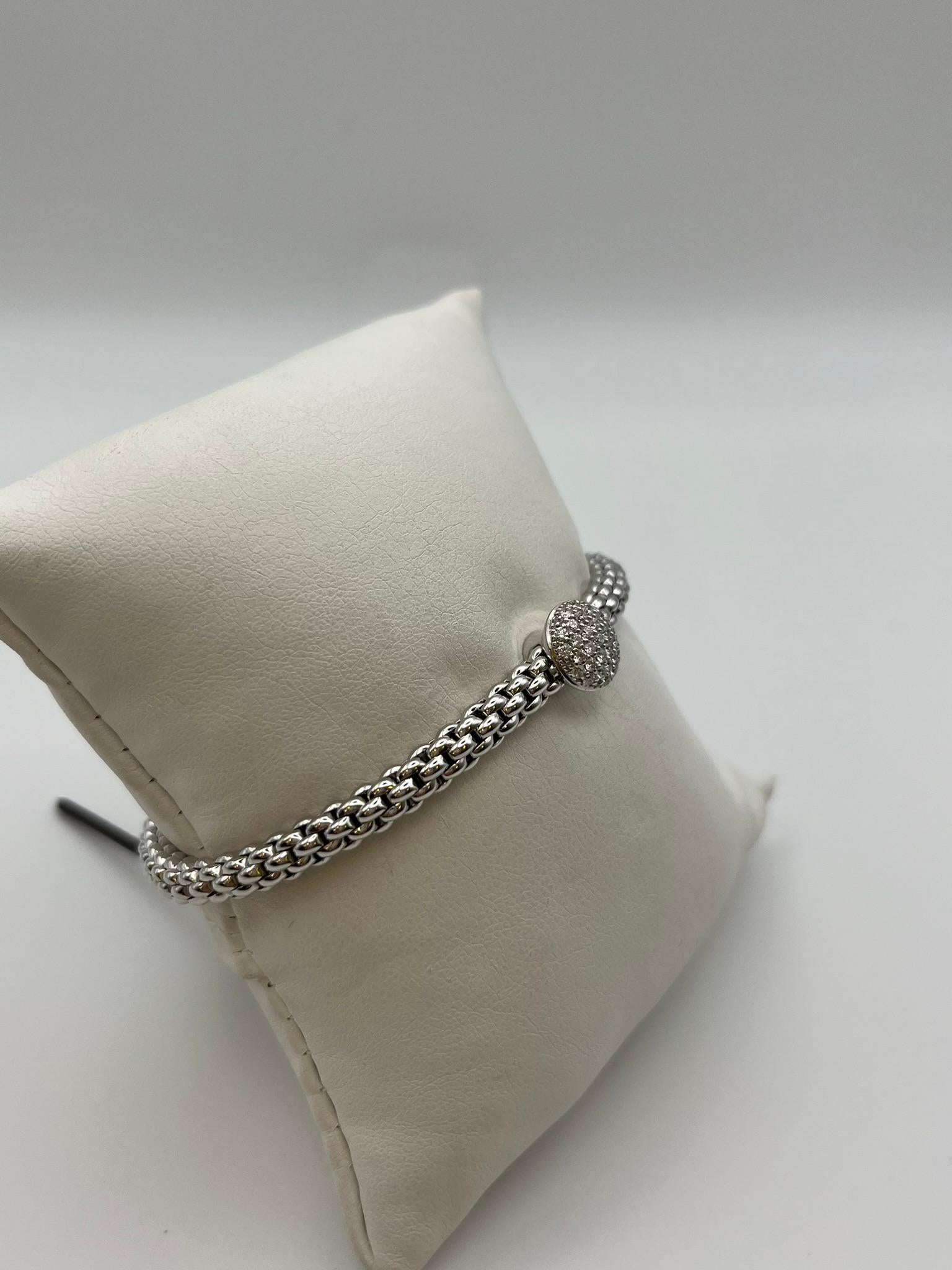 Bracelet Fope Flex'it en or blanc 18 carats avec diamants pavés en vente 2