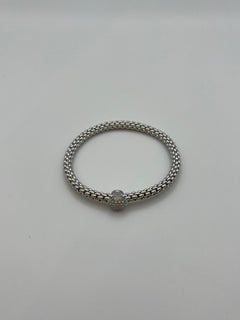 Bracelet Fope Flex'it en or blanc 18 carats avec diamants pavés