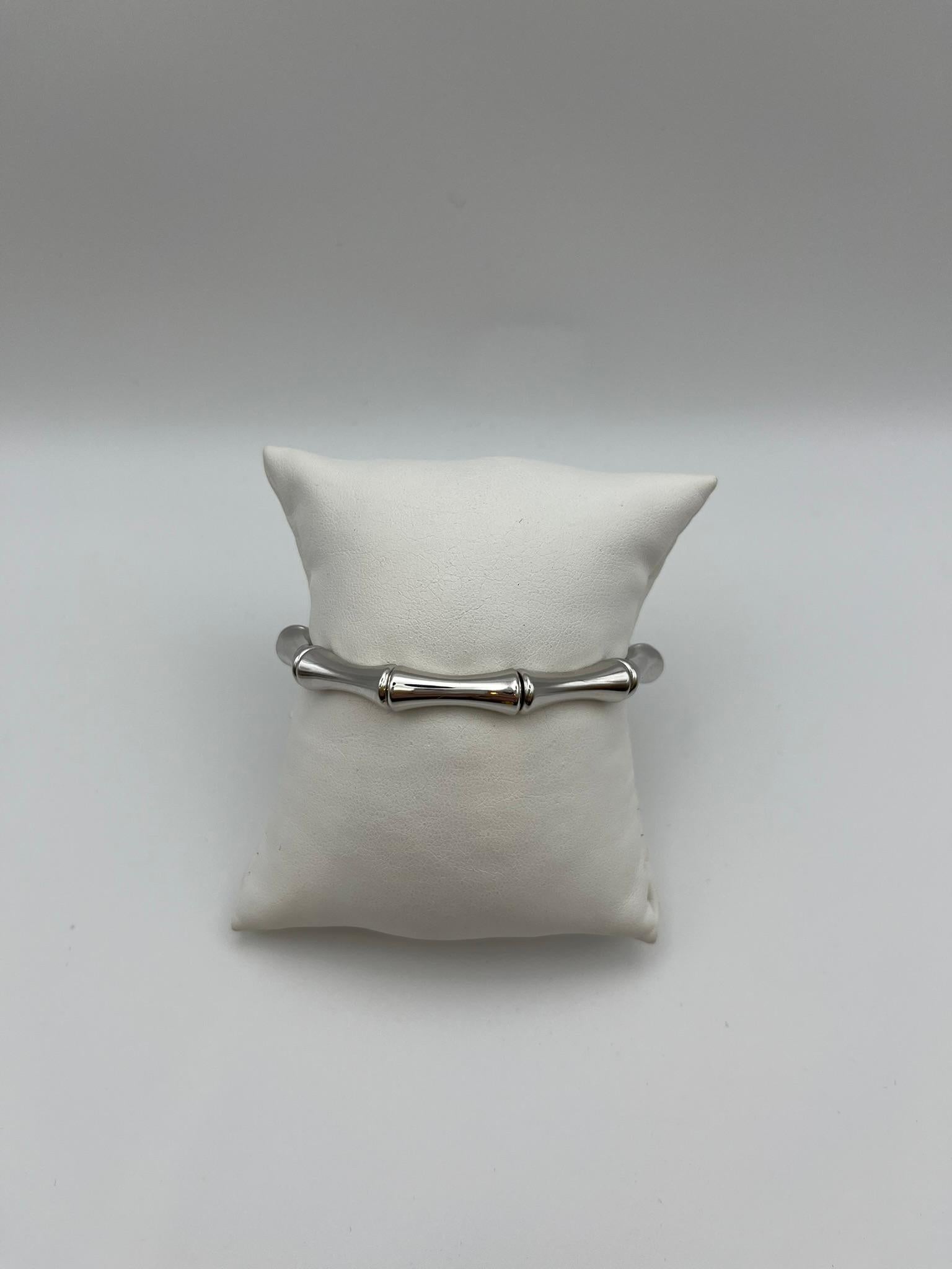 Moderne Bracelet Gucci Bambou en or blanc 18 carats. en vente