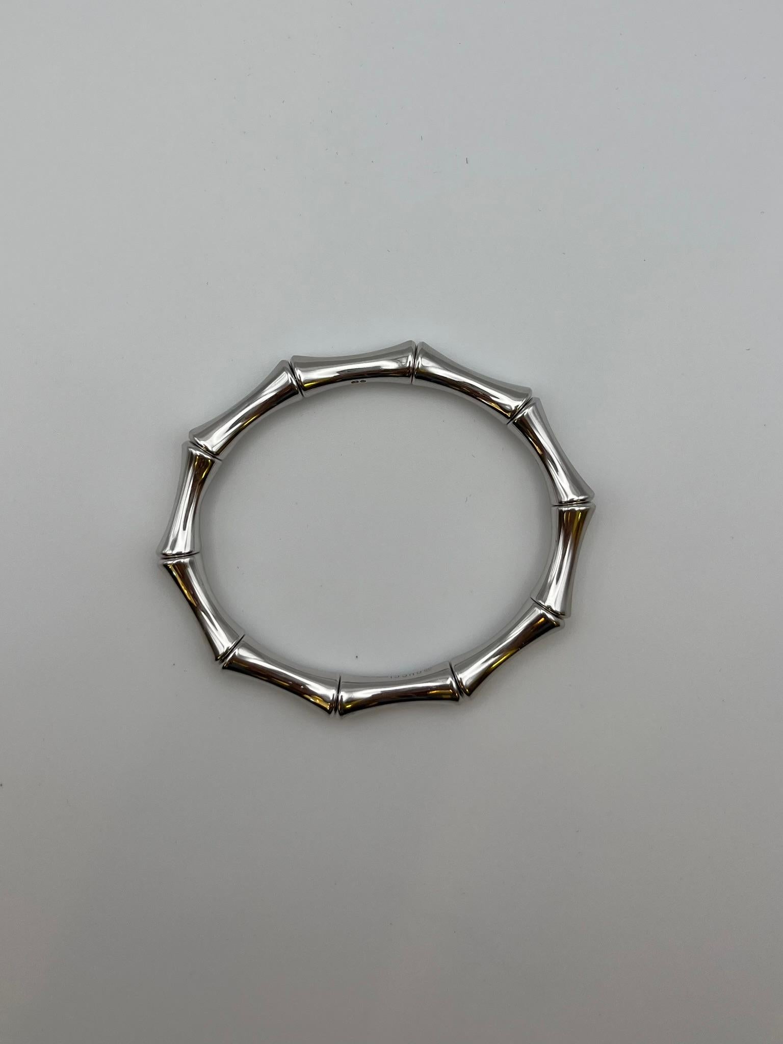 Bracelet Gucci Bambou en or blanc 18 carats. Neuf - En vente à Abano Terme, IT