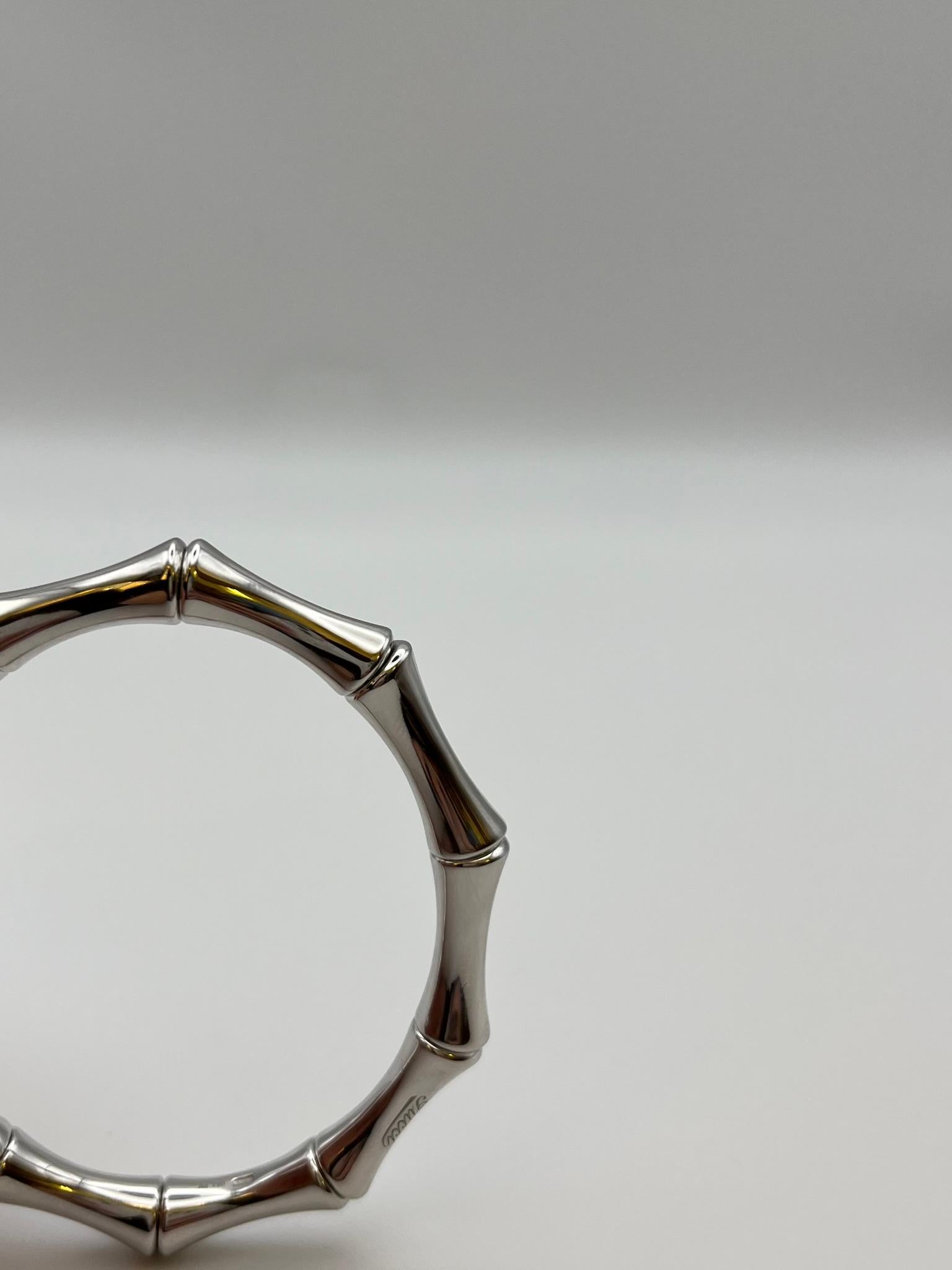 Bracelet Gucci Bambou en or blanc 18 carats. en vente 1