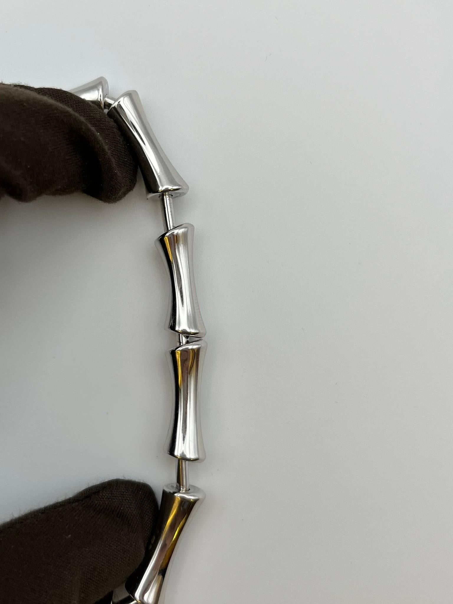 Bracelet Gucci Bambou en or blanc 18 carats. en vente 2