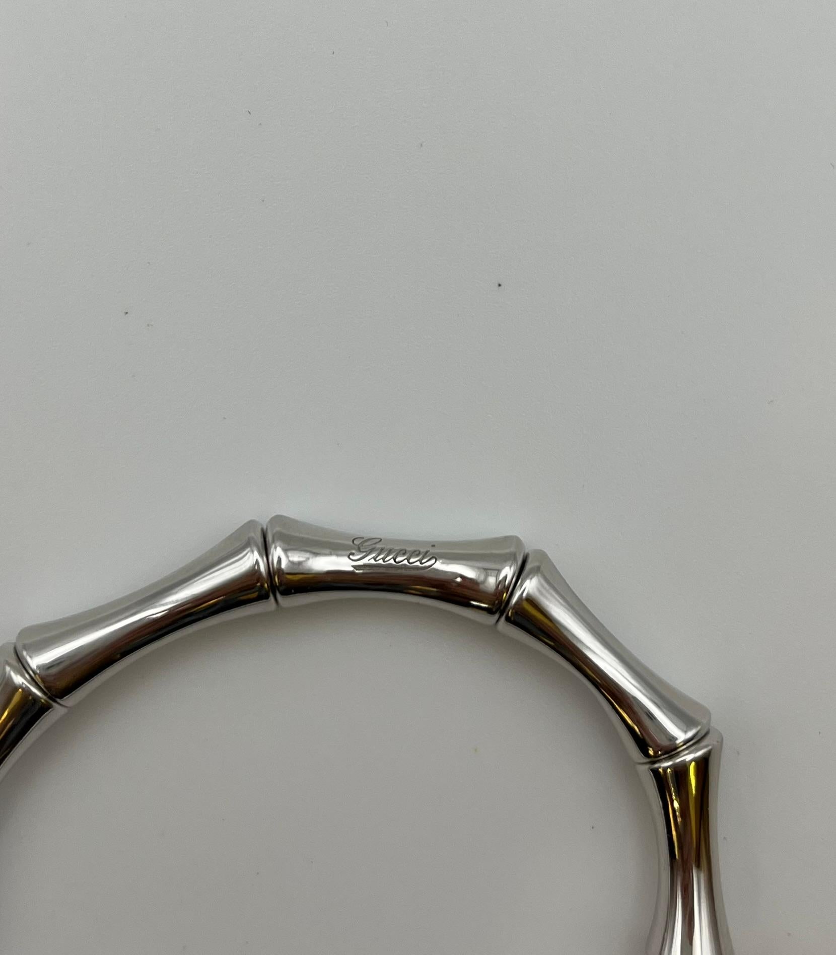 Bracelet Gucci Bambou en or blanc 18 carats. en vente 3