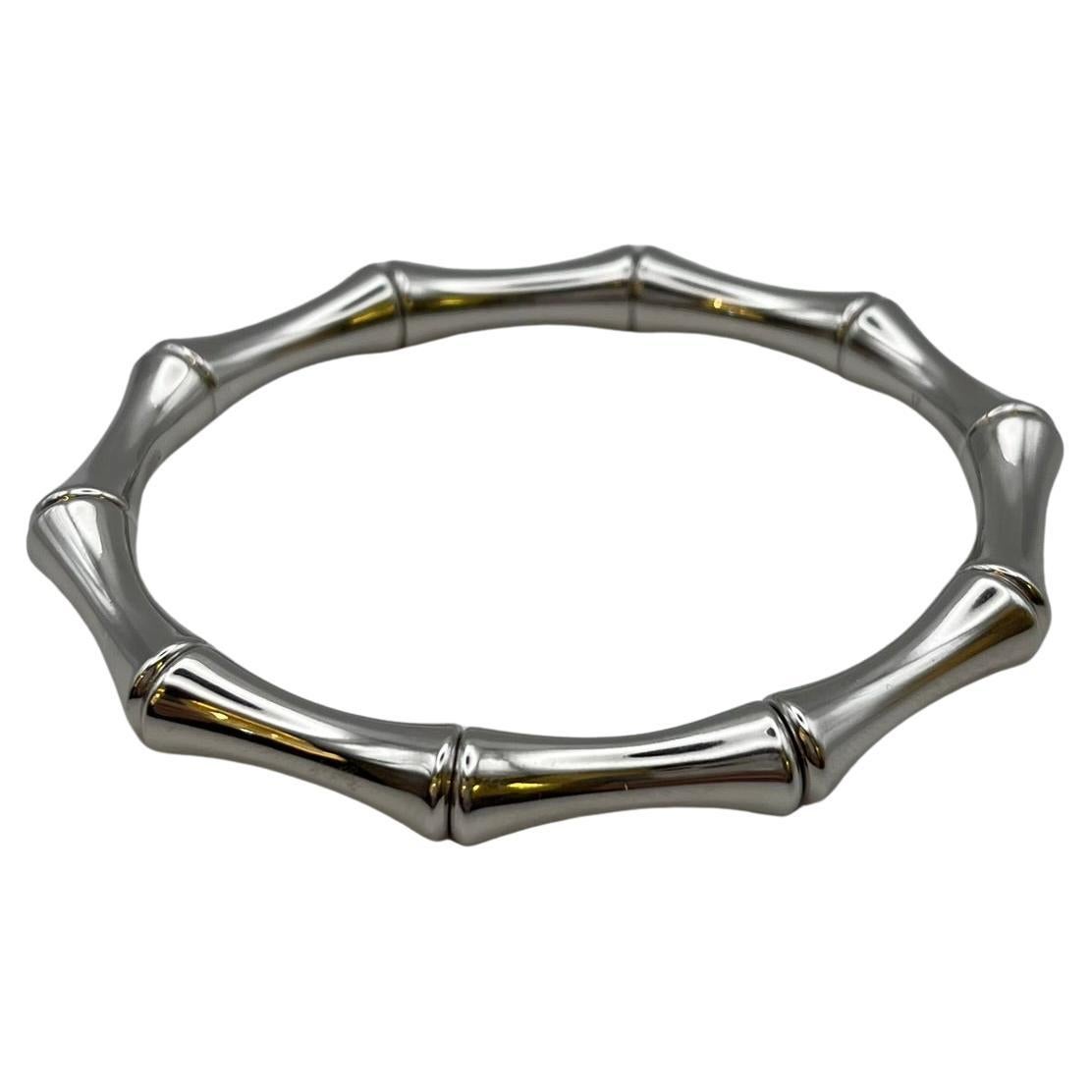 Bracelet Gucci Bambou en or blanc 18 carats. en vente