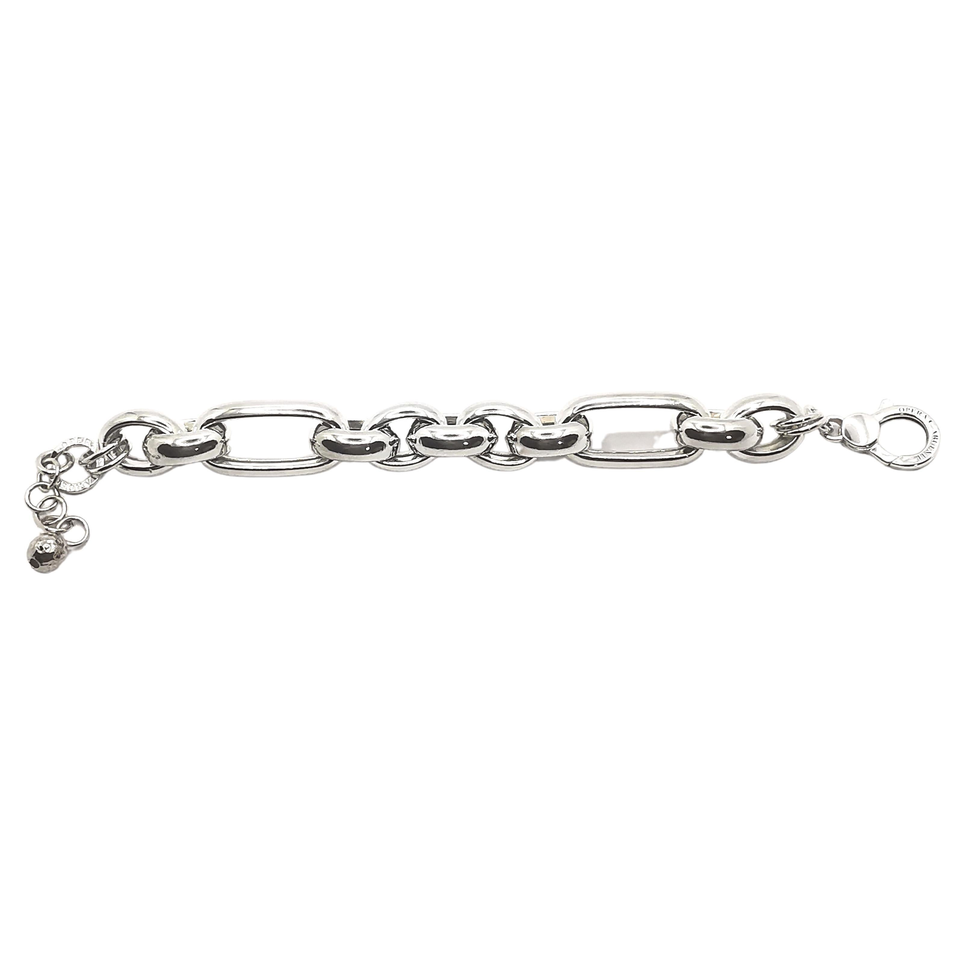 925 Sterling Silver Bracelet with Oval and Round Mesh