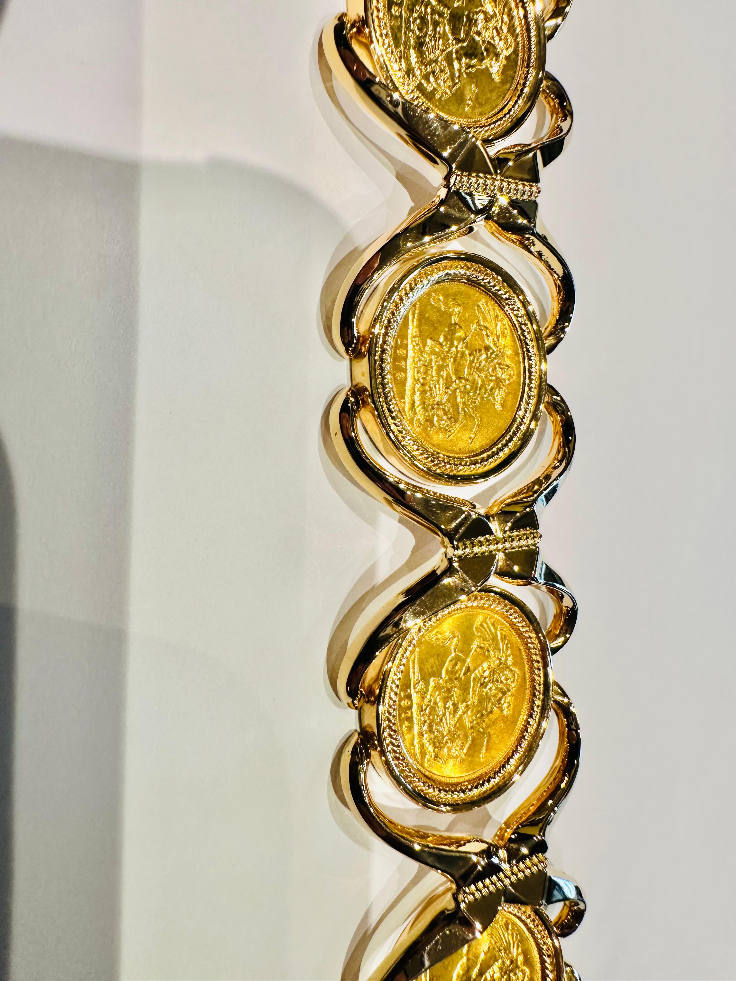 18kt Gold Bracelet with Original Sterling Pounds: History, Prestige and Luxury For Sale 5