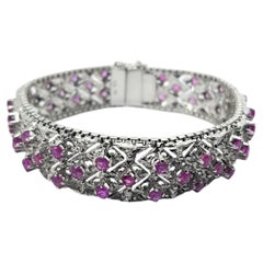 Bracciale in oro bianco 18k con rubini naturali da 2.80 carati totali circa