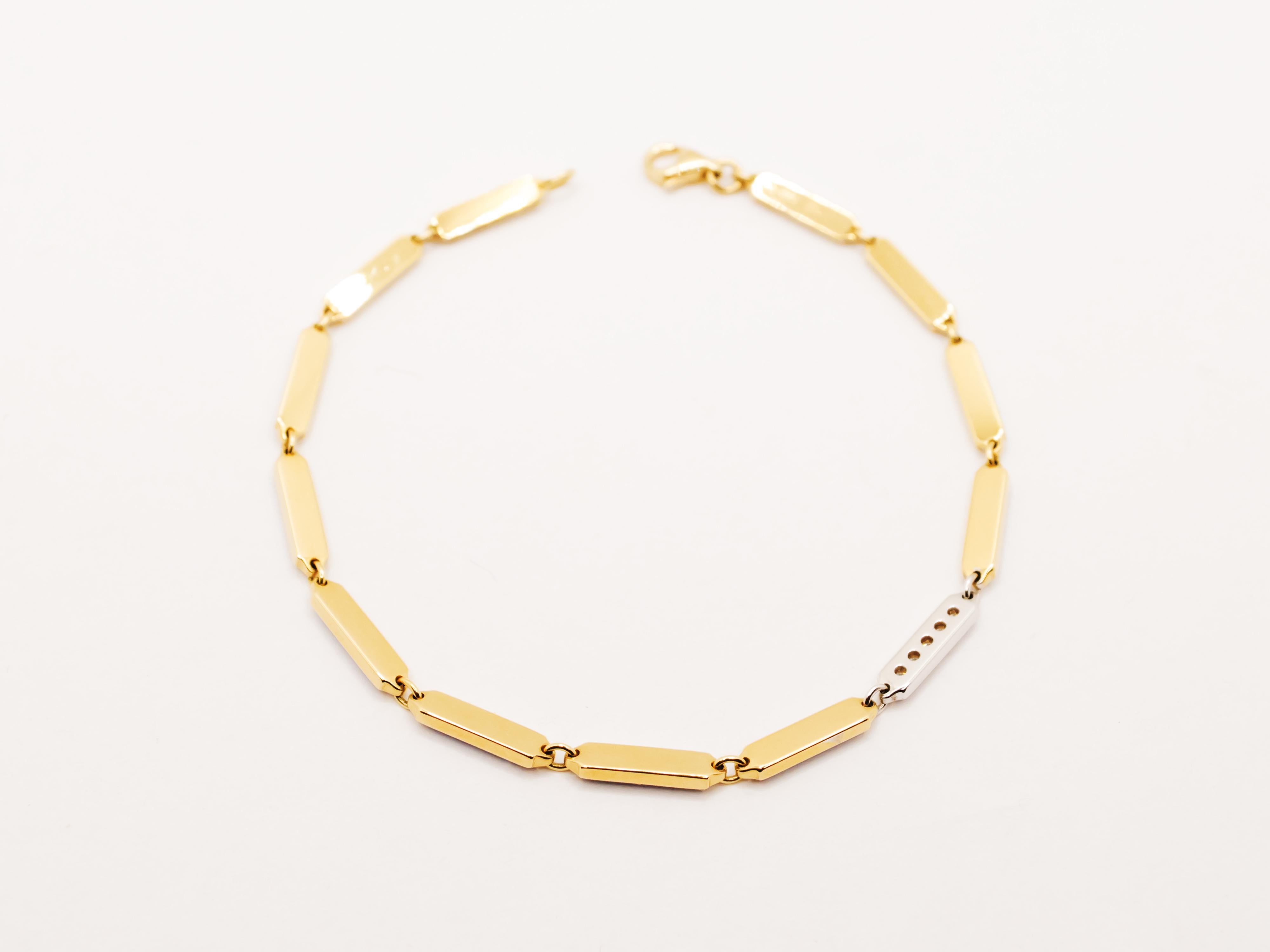 Bracelet en or jaune 18 carats, émail et diamants Neuf - En vente à Cattolica, IT
