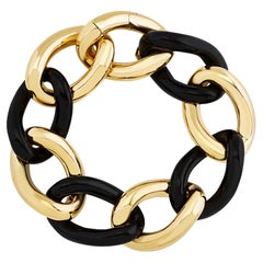 Bracciale in Oro Giallo e Onice Maglia L - Collezione FASHION GROUMETTE*