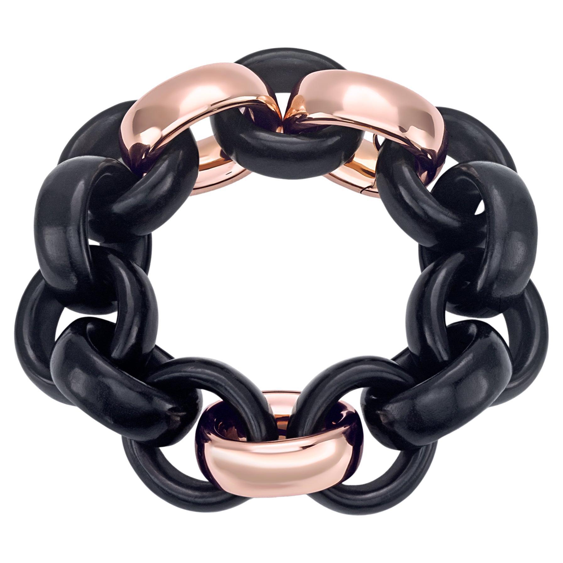 Bracciale in Oro Rosa ed Ebano – Collezione BONBON *