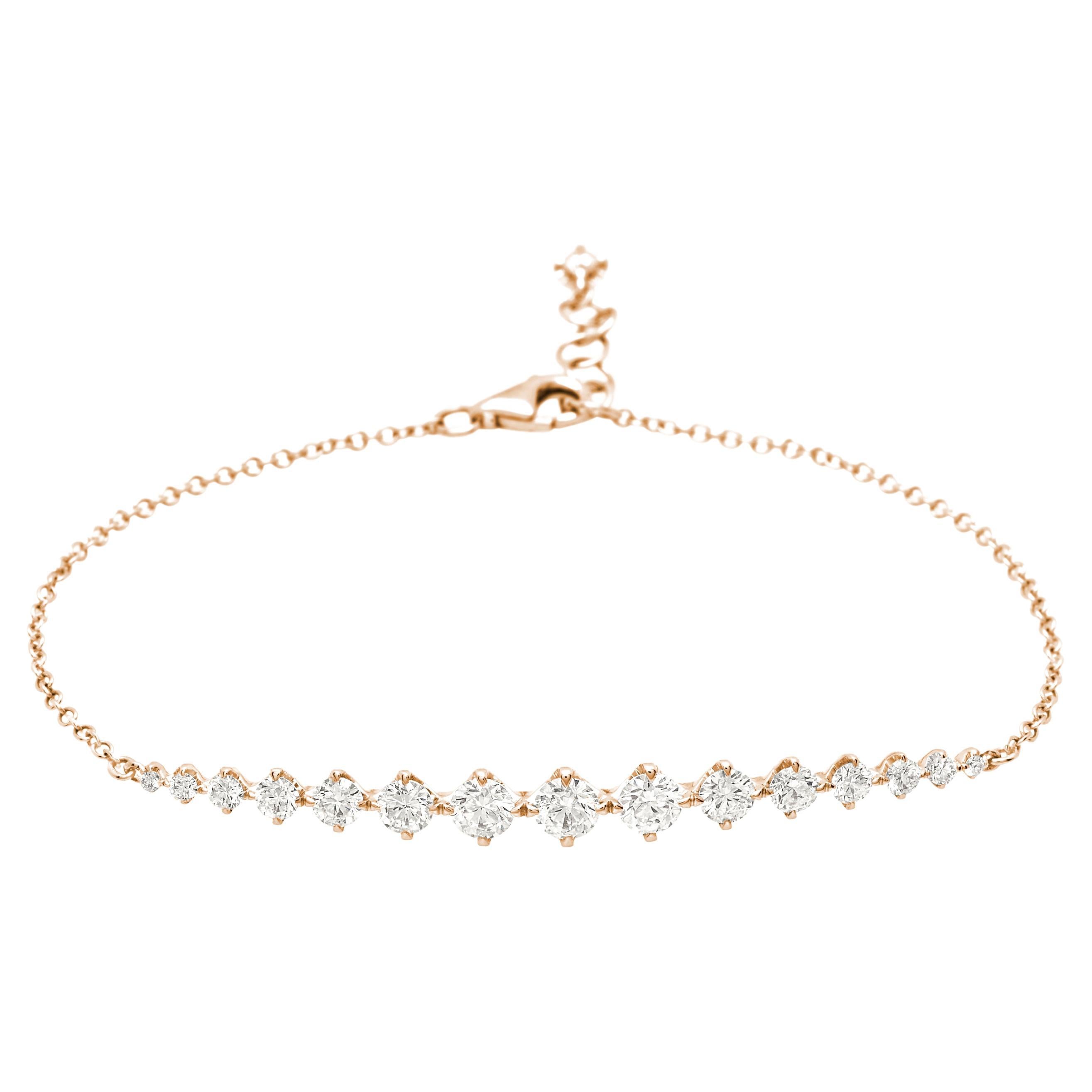 LUCE bracelet in rose gold and brilliant-cut diamonds