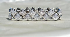 Pulsera de malla de oro blanco y diamantes