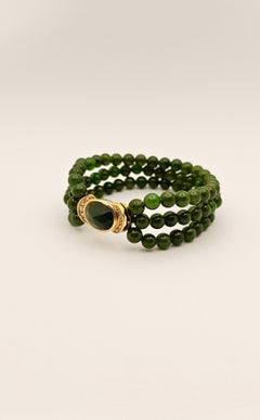 Pulsera Manfredi de oro amarillo, jade y diamantes