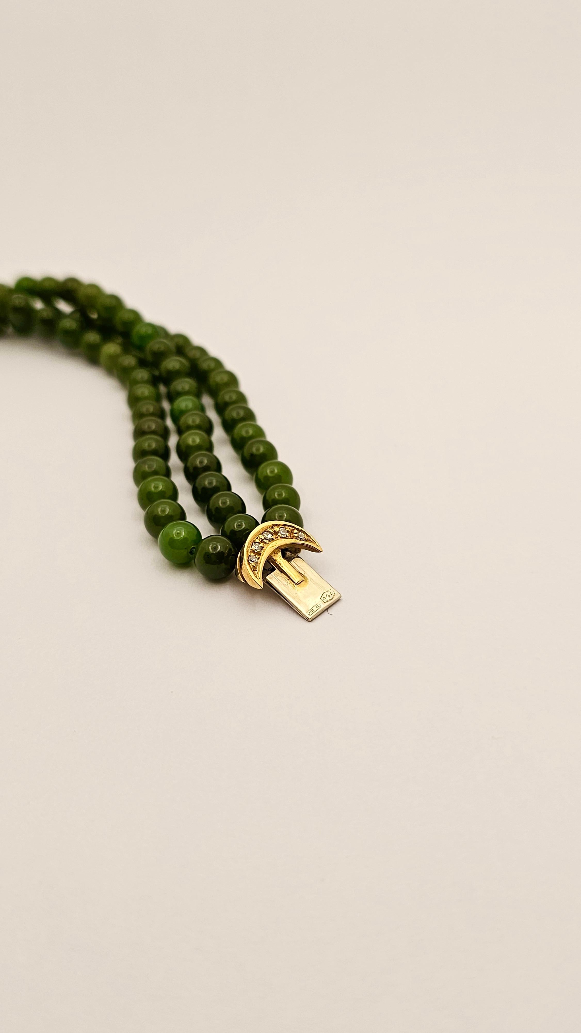 Manfredi-Armband aus Gelbgold, Jade und Diamanten im Zustand „Neu“ im Angebot in Cattolica, IT