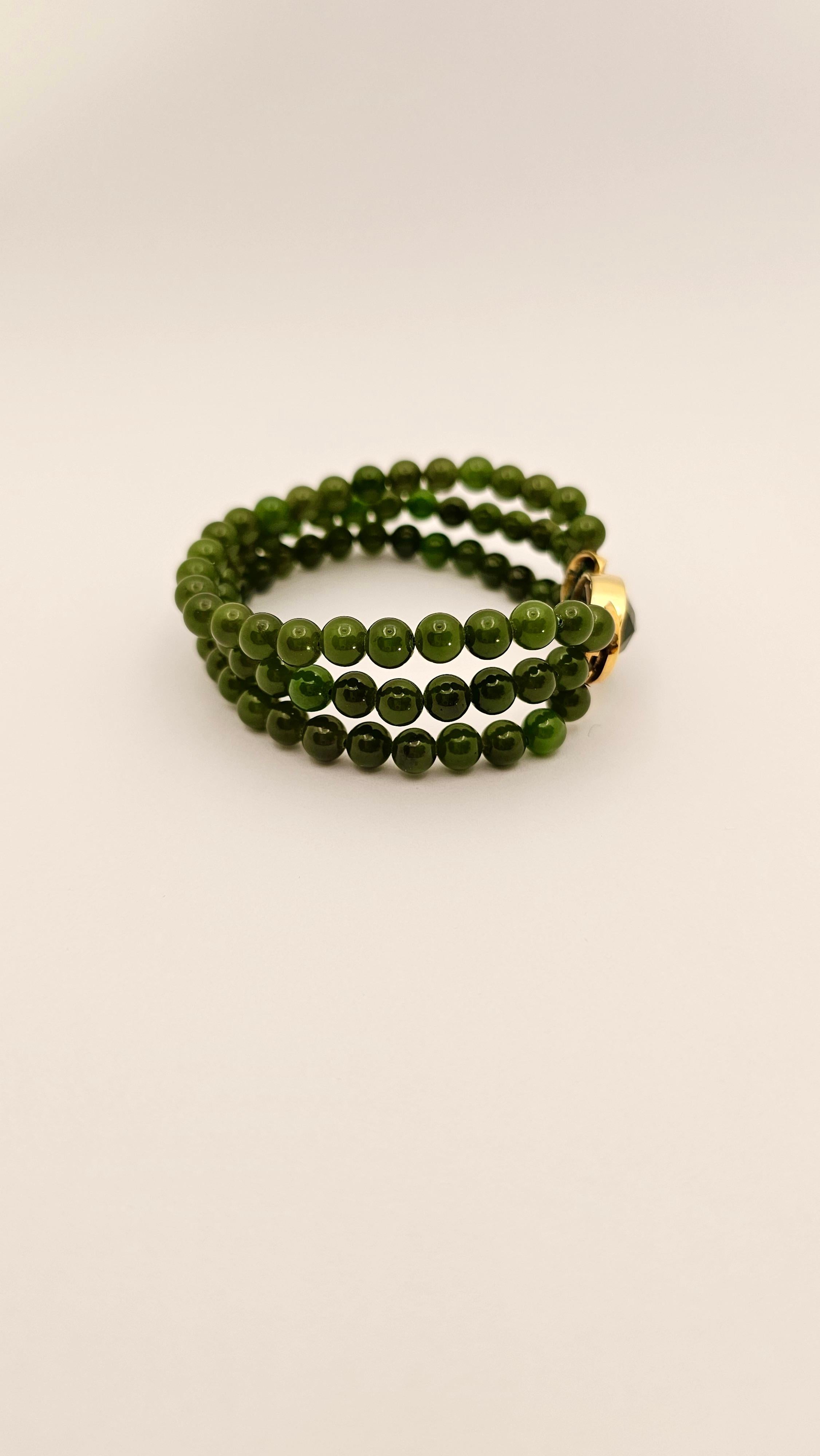 Manfredi-Armband aus Gelbgold, Jade und Diamanten im Angebot 1