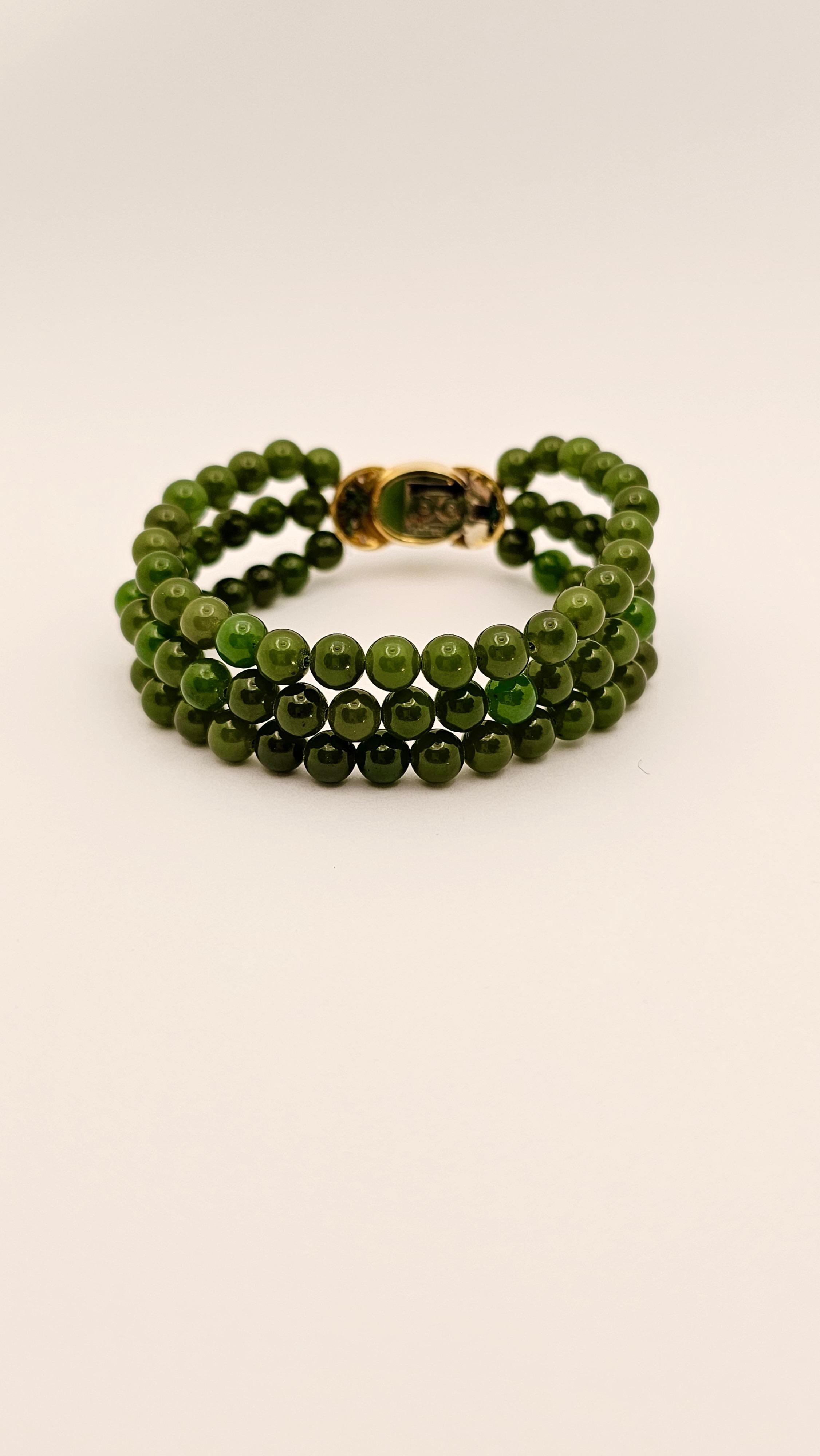 Manfredi-Armband aus Gelbgold, Jade und Diamanten im Angebot 2