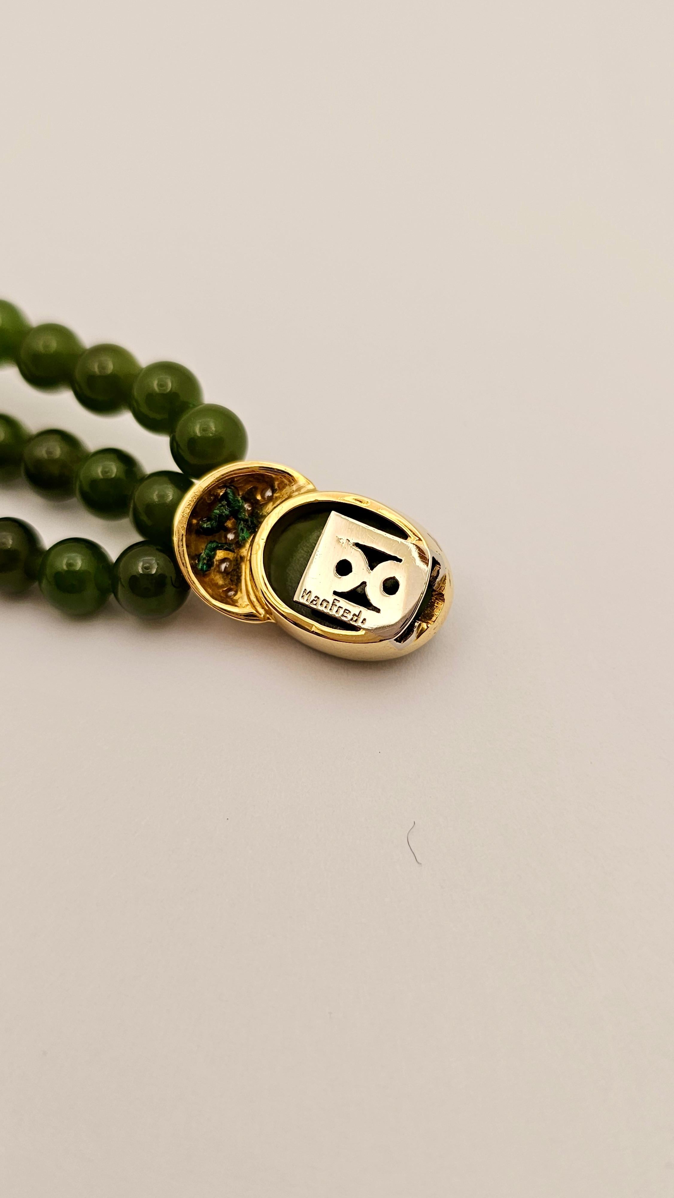 Manfredi-Armband aus Gelbgold, Jade und Diamanten im Angebot 3
