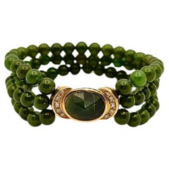 Bracelet Manfredi en or jaune, jade et diamants