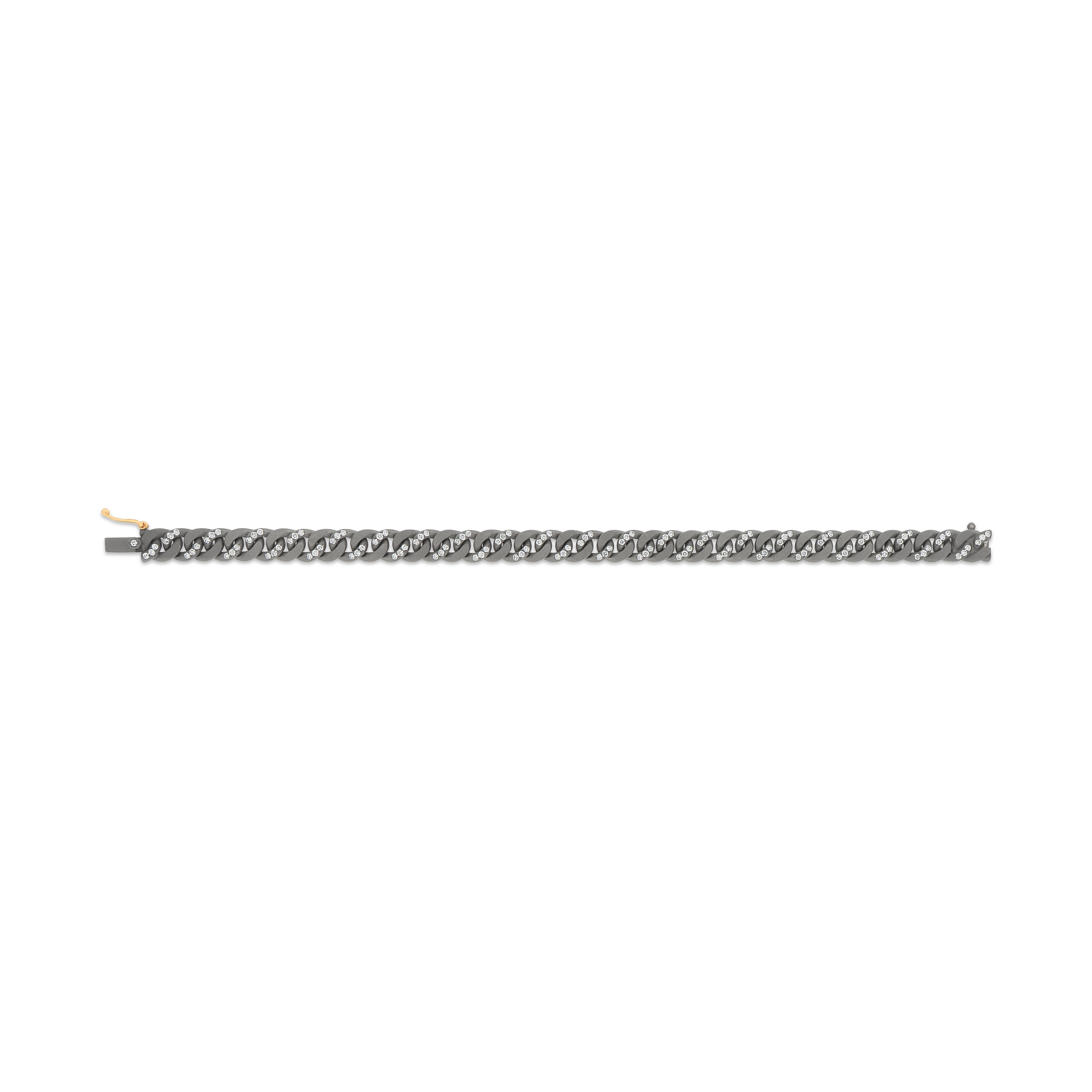 Bracciale MANO J. catena Groumette in titanio diamanti bianchi oro rosso 18kt M in vendita 1
