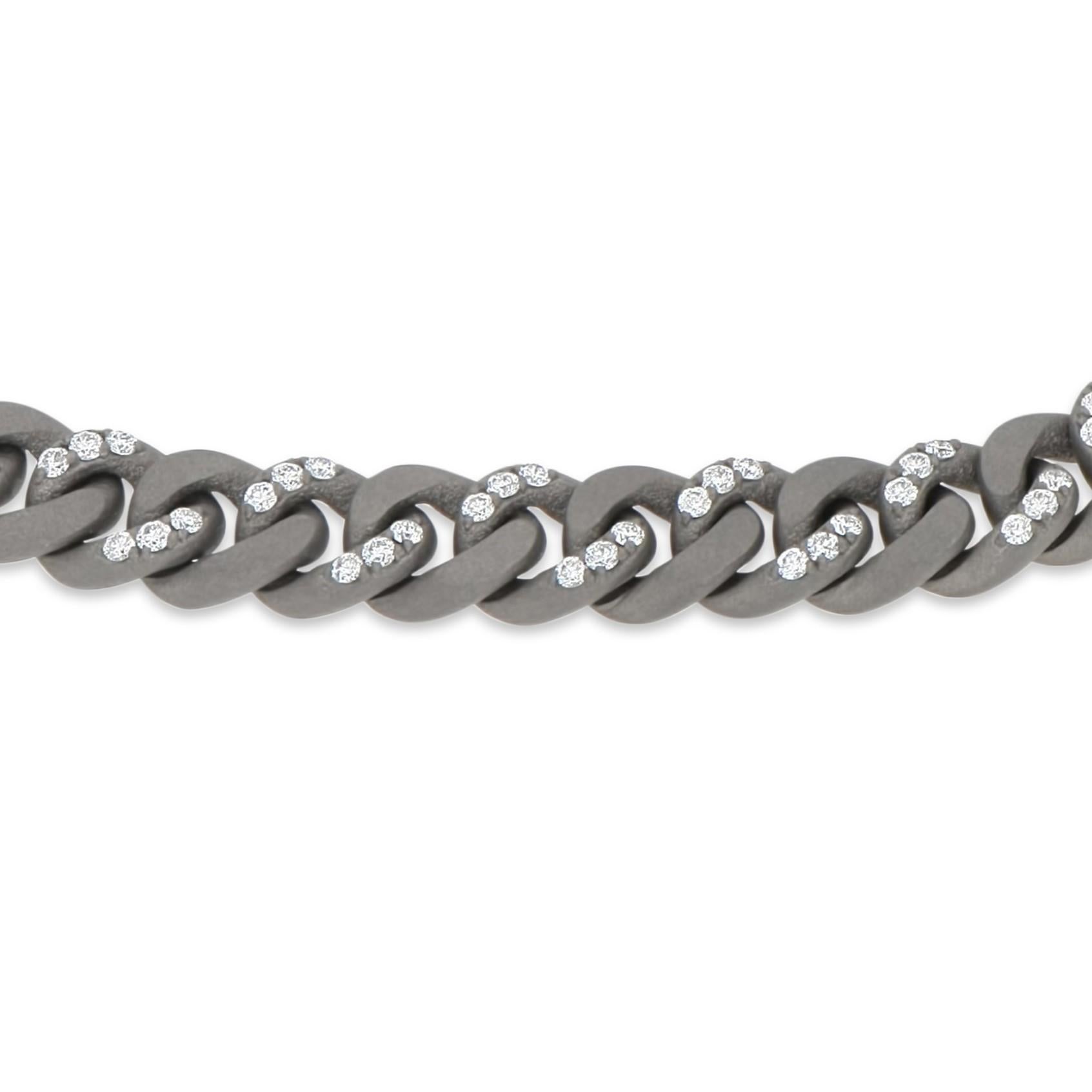 da uomo o donna Bracciale MANO J. catena Groumette in titanio diamanti bianchi oro rosso 18kt S in vendita