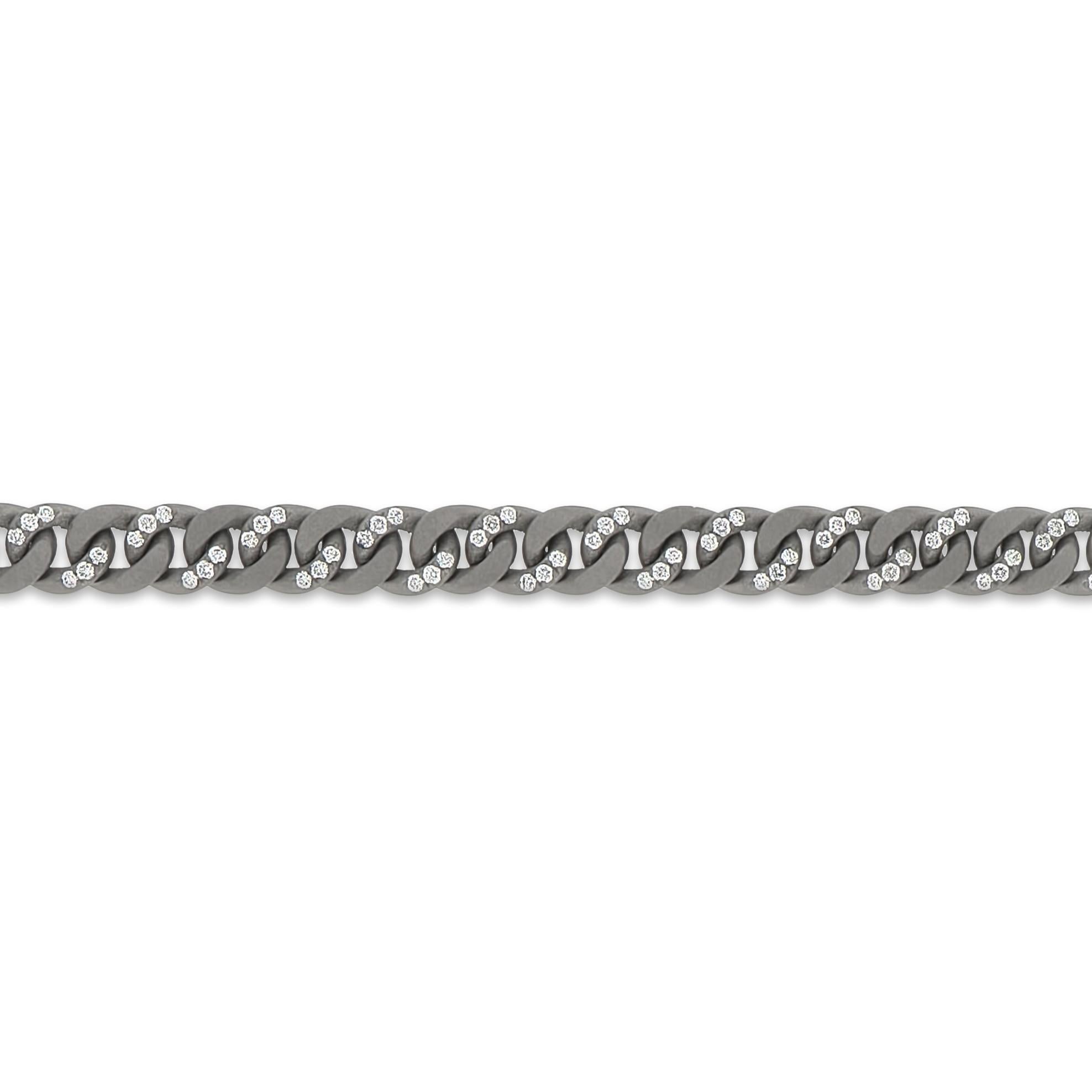 Bracciale MANO J. catena Groumette in titanio diamanti bianchi oro rosso 18kt S in vendita 2