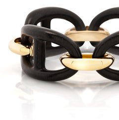 Bracciale Micheletto con Maglie Marine in Ebano e Argento Dorato 18kt