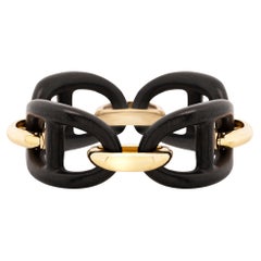 Bracciale MICHELETTO con Maglie Marine in Ebano e Argento Dorato 18kt
