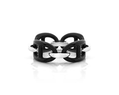 Bracelet MICHELETTO avec maillons marins en ébène et argent rhodié *