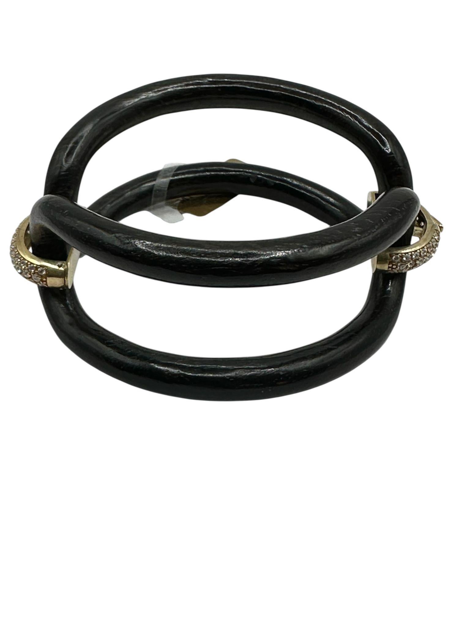 Women's or Men's Bracciale MICHELETTO Ebano Argento Placcato Oro 18kt e Zirconi For Sale