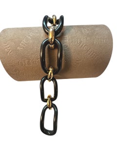 Bracciale MICHELETTO Ebano e Argento Dorato a Quattro Maglie