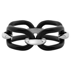 Bracciale MICHELETTO Ebano e Argento Rodiato a Quattro Maglie