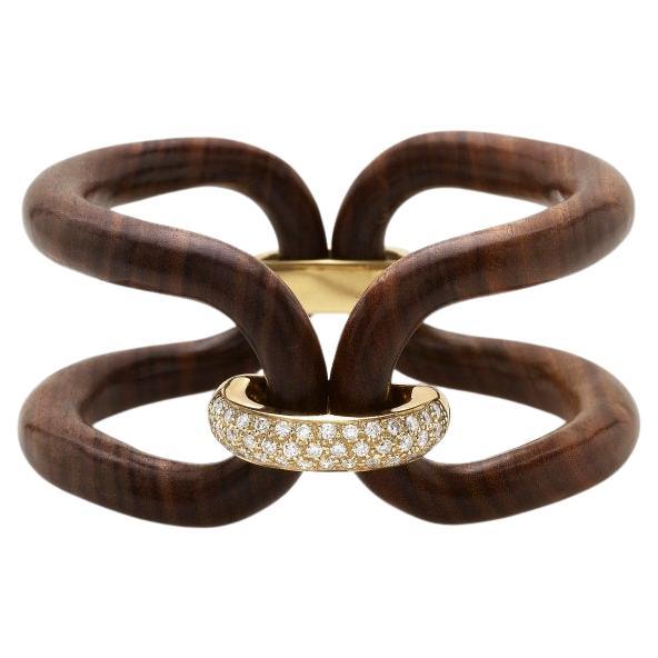 Spange MICHELETTO in Palissandro Argento Placcato Oro 18kt e Zirconi