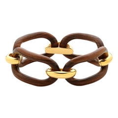 Bracciale MICHELETTO Palissandro e Argento Dorato a Quattro Maglie