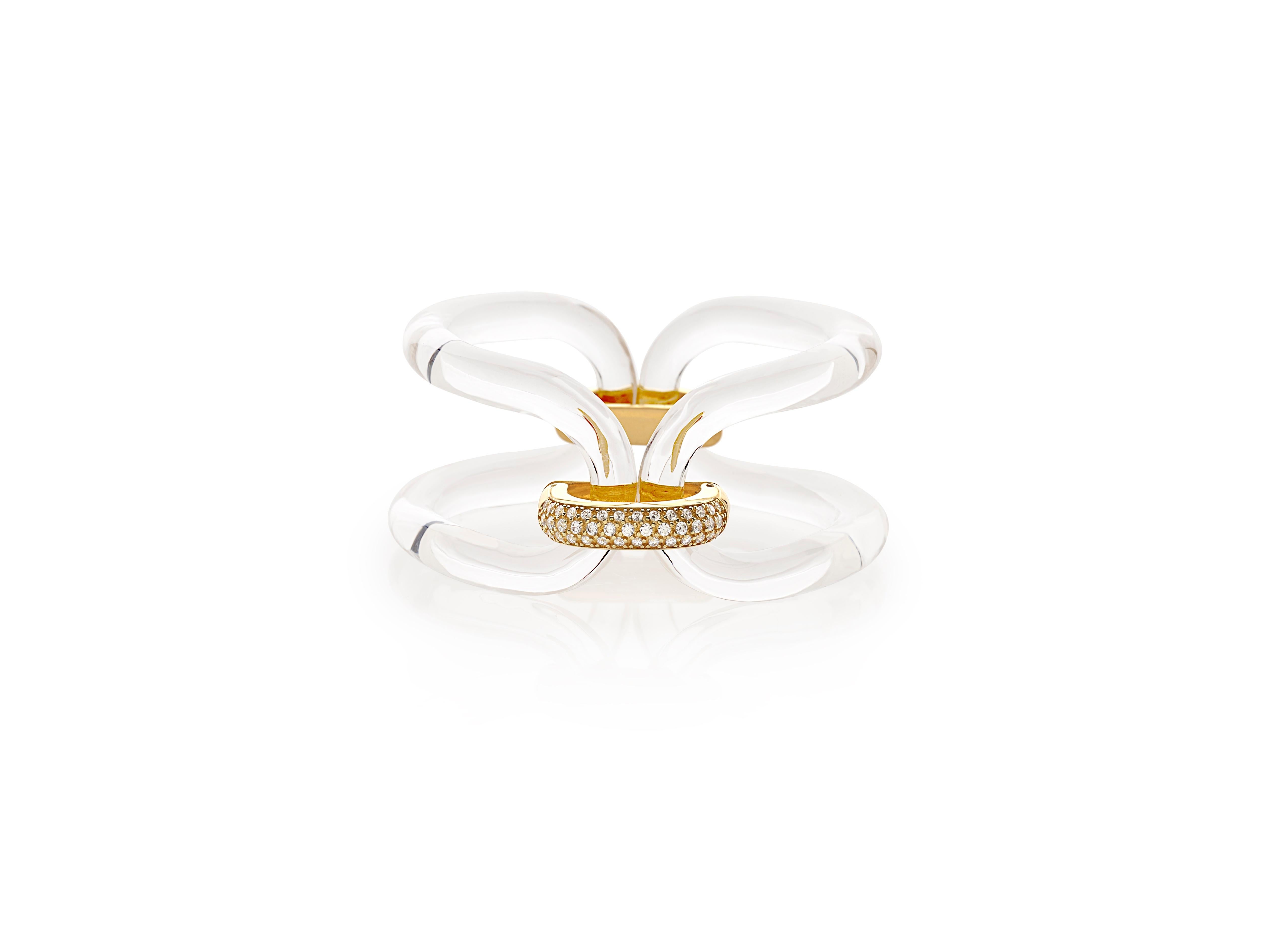 Women's or Men's Bracciale MICHELETTO Plexiglass Argento Rodiato e Zirconi For Sale