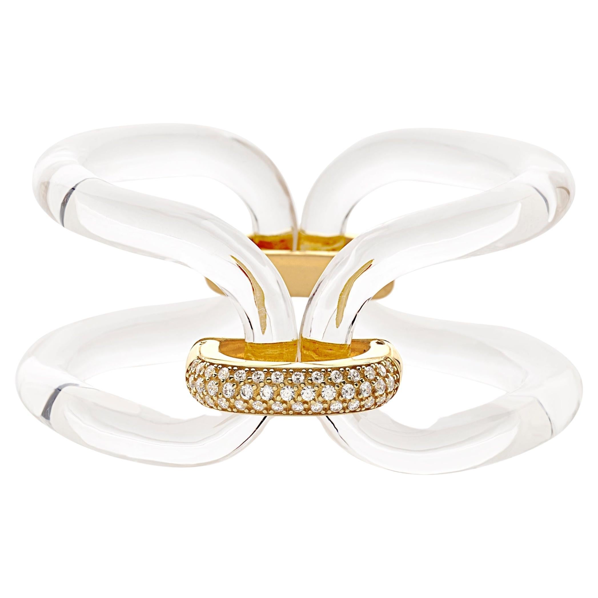Bracciale MICHELETTO Plexiglass Argento Rodiato e Zirconi For Sale