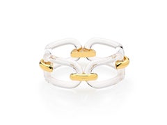 MICHELETTO - Bracelet à quatre maillons en plexiglas et argent doré *