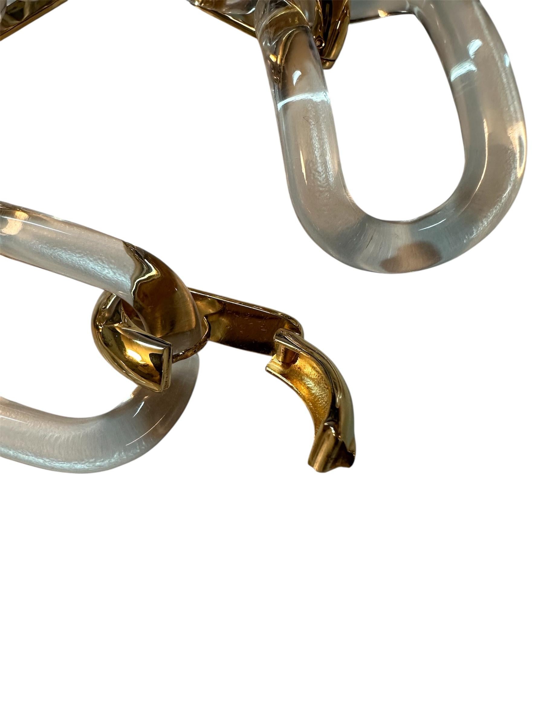 Bracciale MICHELETTO Plexiglass e Argento Dorato a Quattro Maglie Unisexe en vente