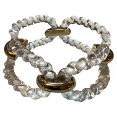 Bracciale MICHELETTO Plexiglass et Argento Dorato a Quattro Maglie Treccia