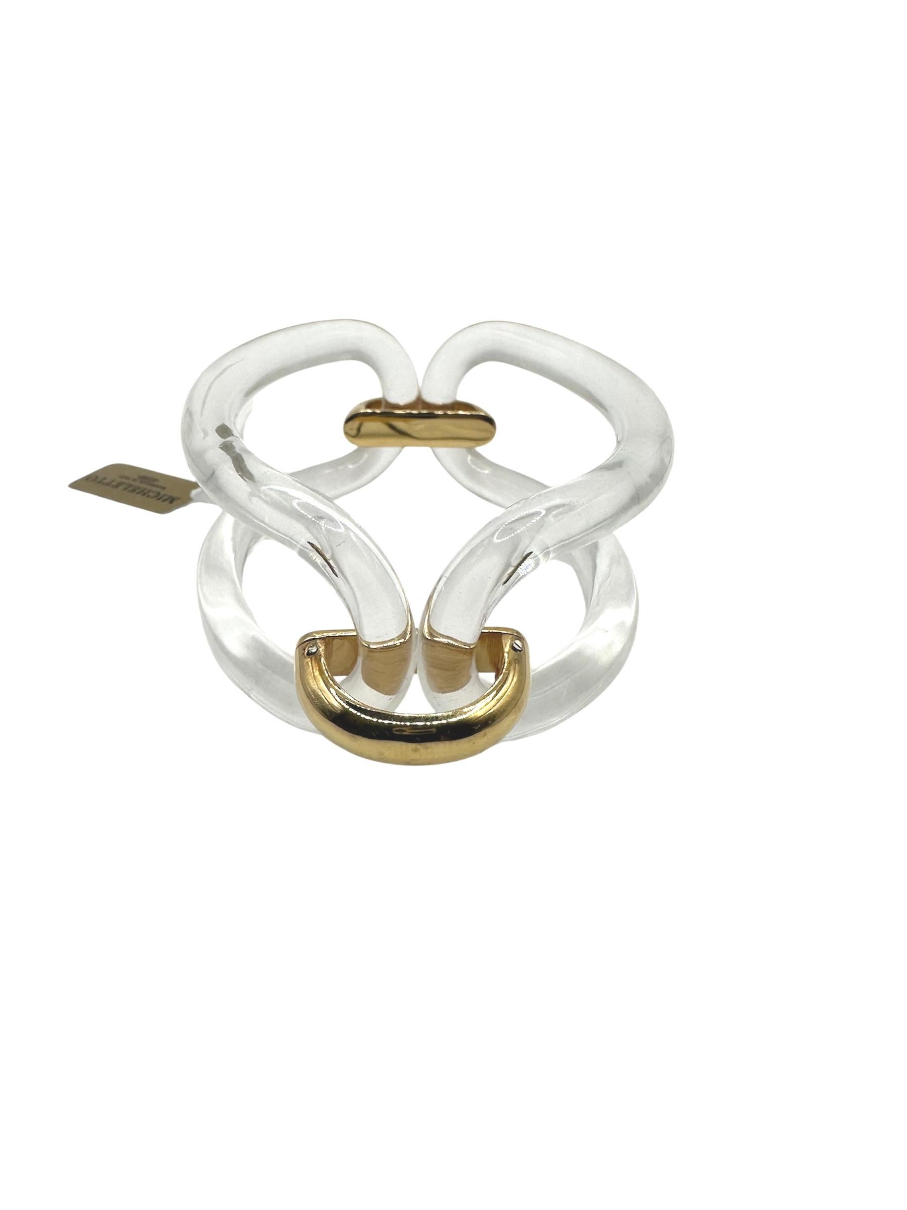 Bracciale MICHELETTO Plexiglass e Argento Dorato en vente 1