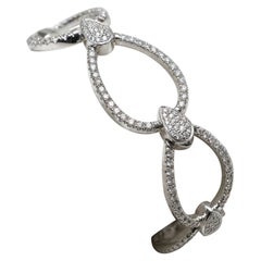 Pulsera de eslabones grandes de oro blanco de 18 quilates y diamantes