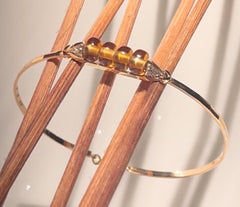 Bracciale Oro Giallo 18ct Semirigido Citrini Naturali e Diamanti