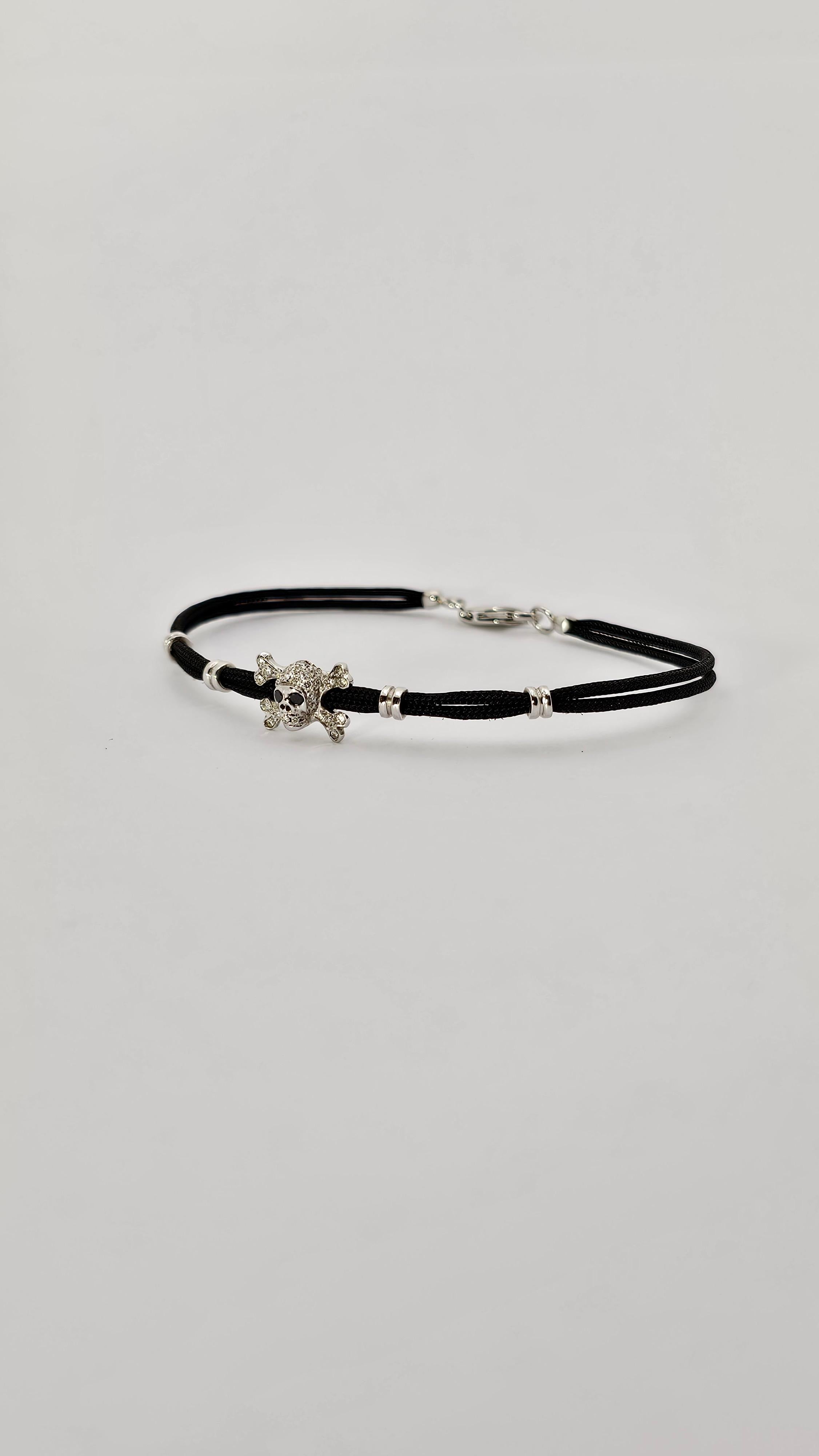 Contemporary Pirate Bracelet in 18Kt White Gold and Diamonds For Sale
